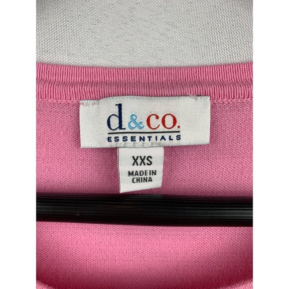D & Co. Essentials Pink Button-Up Cardigan Sweater XXS - Picture 4 of 6